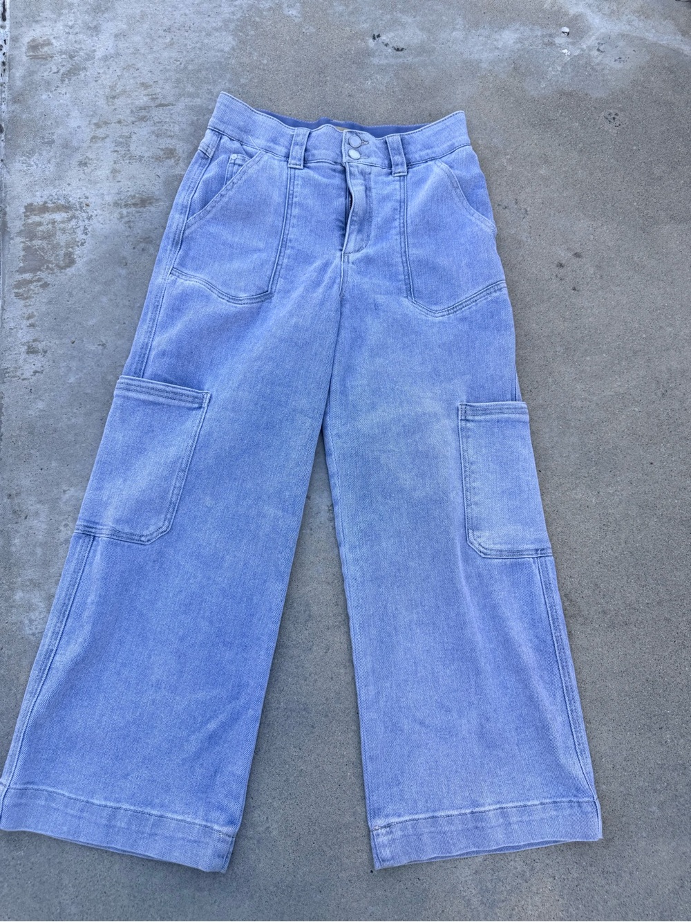 Democracy Light Blue Wide Leg Cargo Jeans